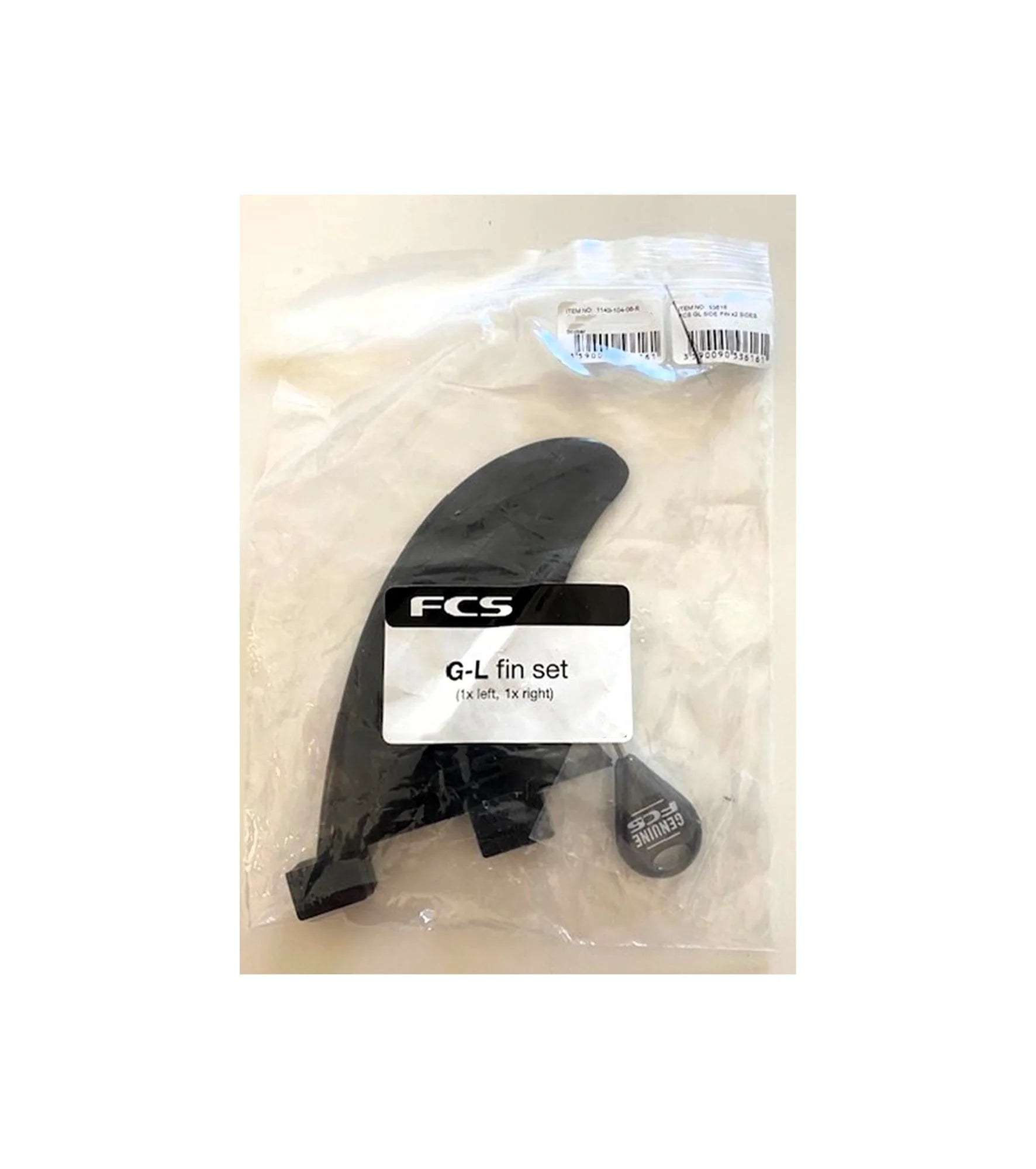 FCS GL Side Fins Natural Glass Flex Sidebite Fins with Fin Key