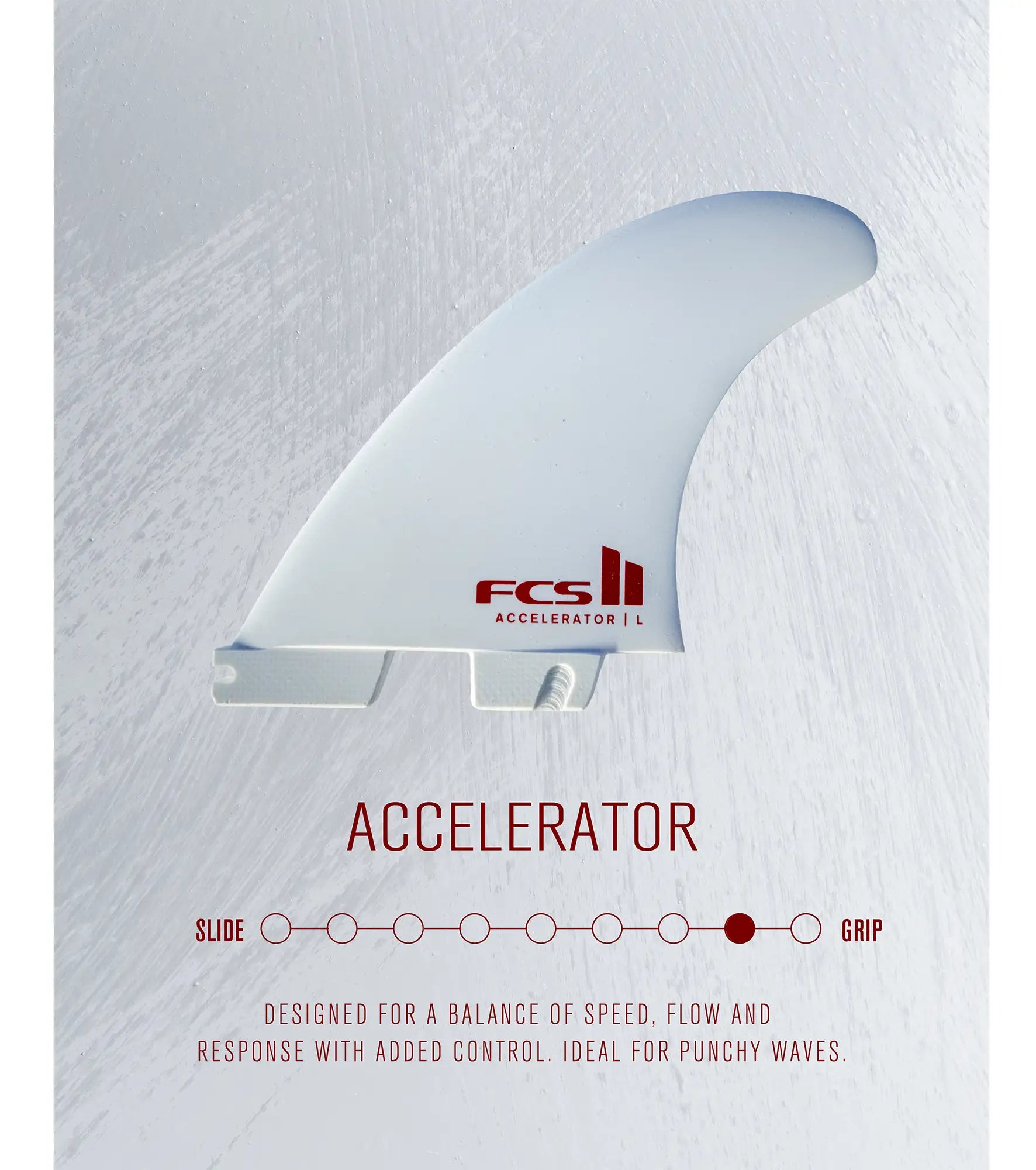 FCS II Accelerator Performance Core Thruster Fins - White Edition