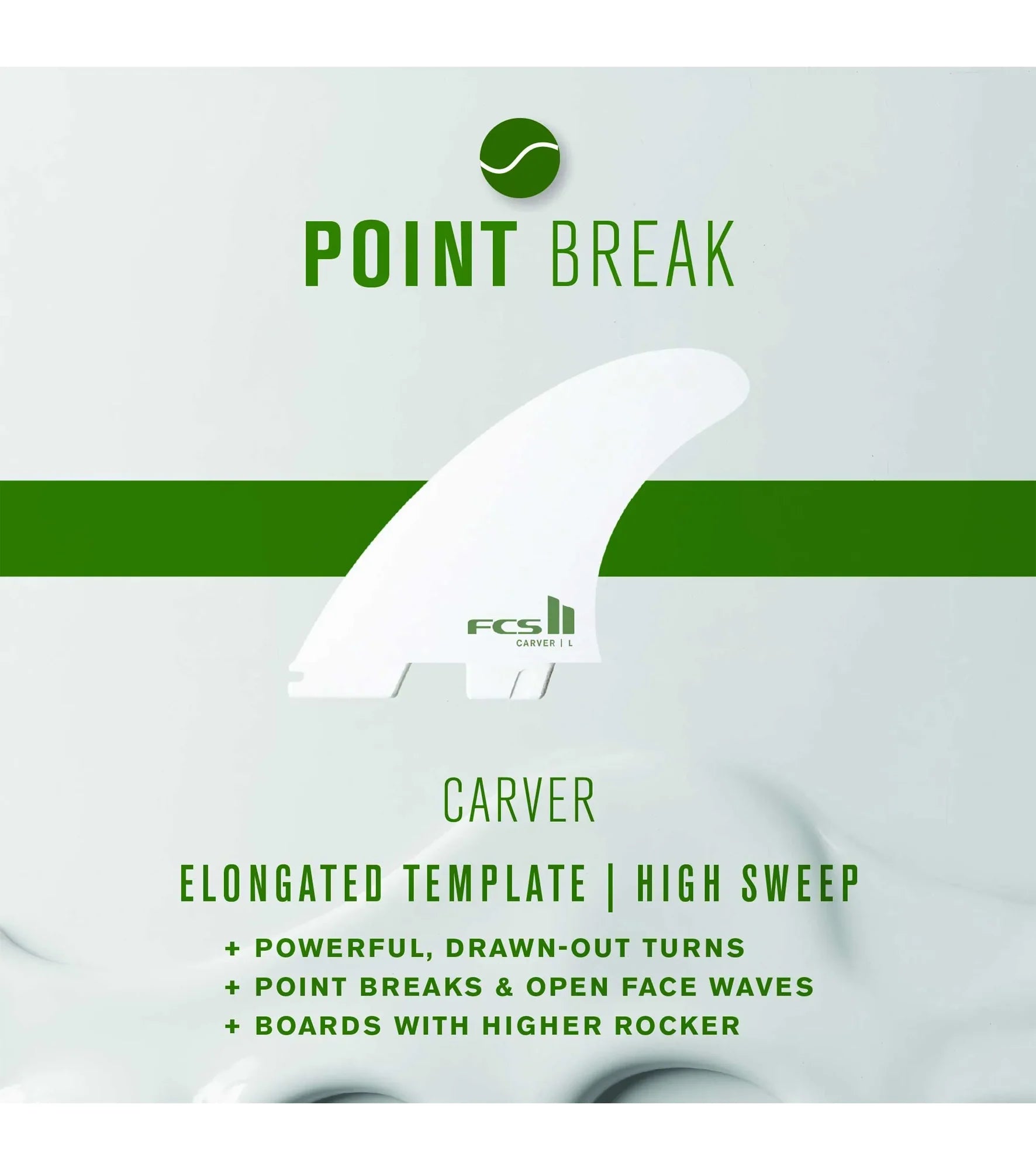 FCS II Carver Performance Core Thruster Fins - White Edition