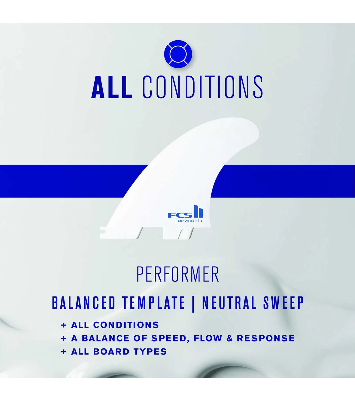 FCS II Performer Performance Core Thruster Fins - White Edition