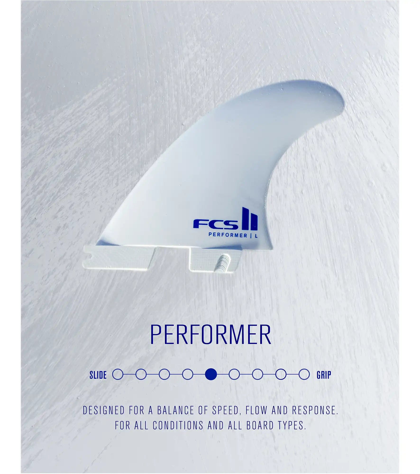 FCS II Performer Performance Core Thruster Fins - White Edition