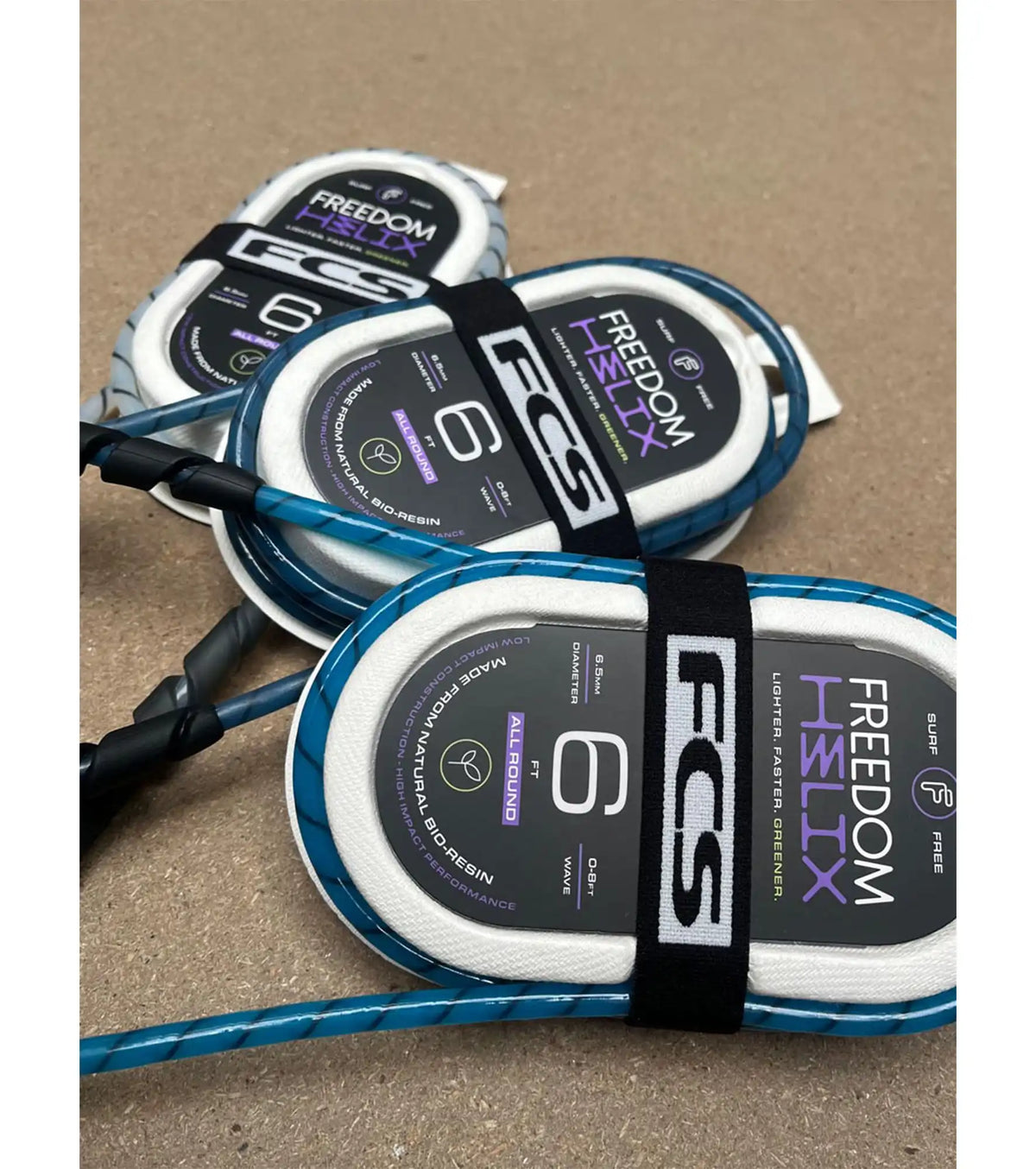 FCS Freedom Helix All Round Leash - Tranquil Blue / Black