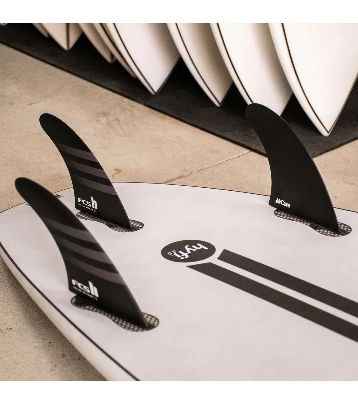 FCS II Julian Wilson Performance Core Thruster Fins - White