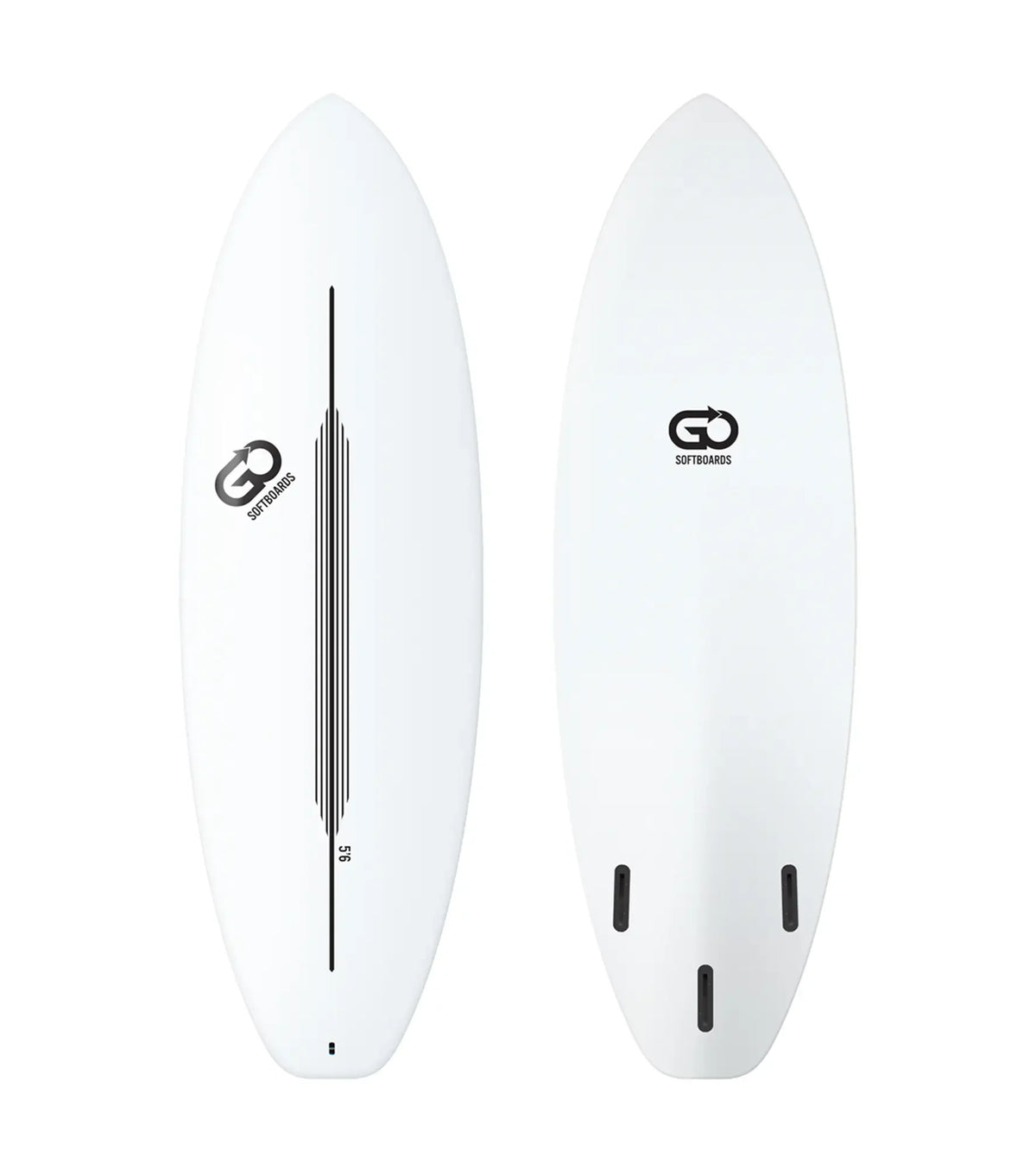 GO Softboards Surf Range - Fiber Tech - 3 Fin - White