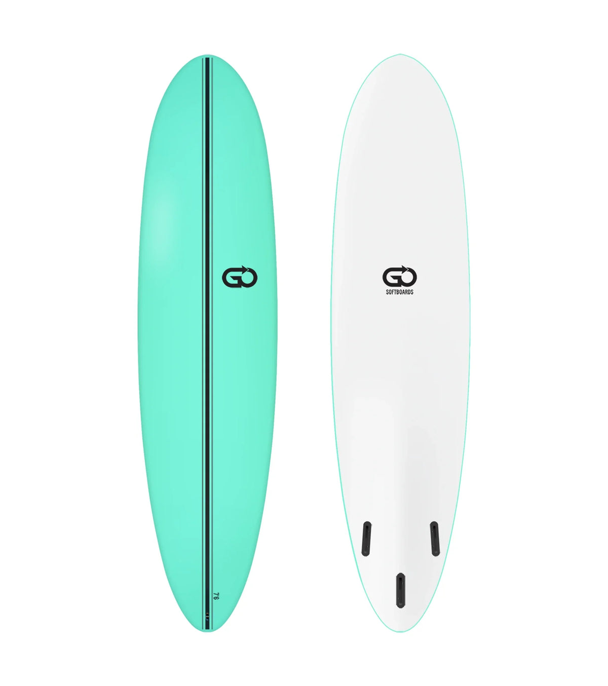 GO Softboards Surf Range - Fiber Tech - 3 Fin - Green