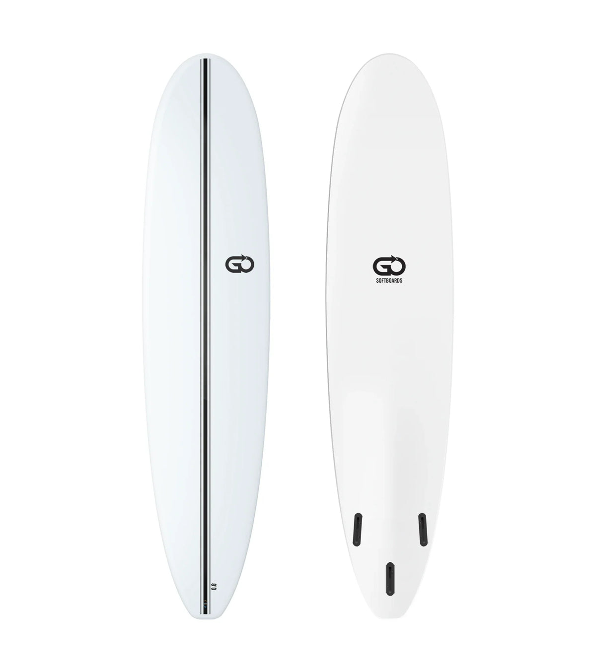 GO Softboards Surf Range - Fiber Tech - 3 Fin - White