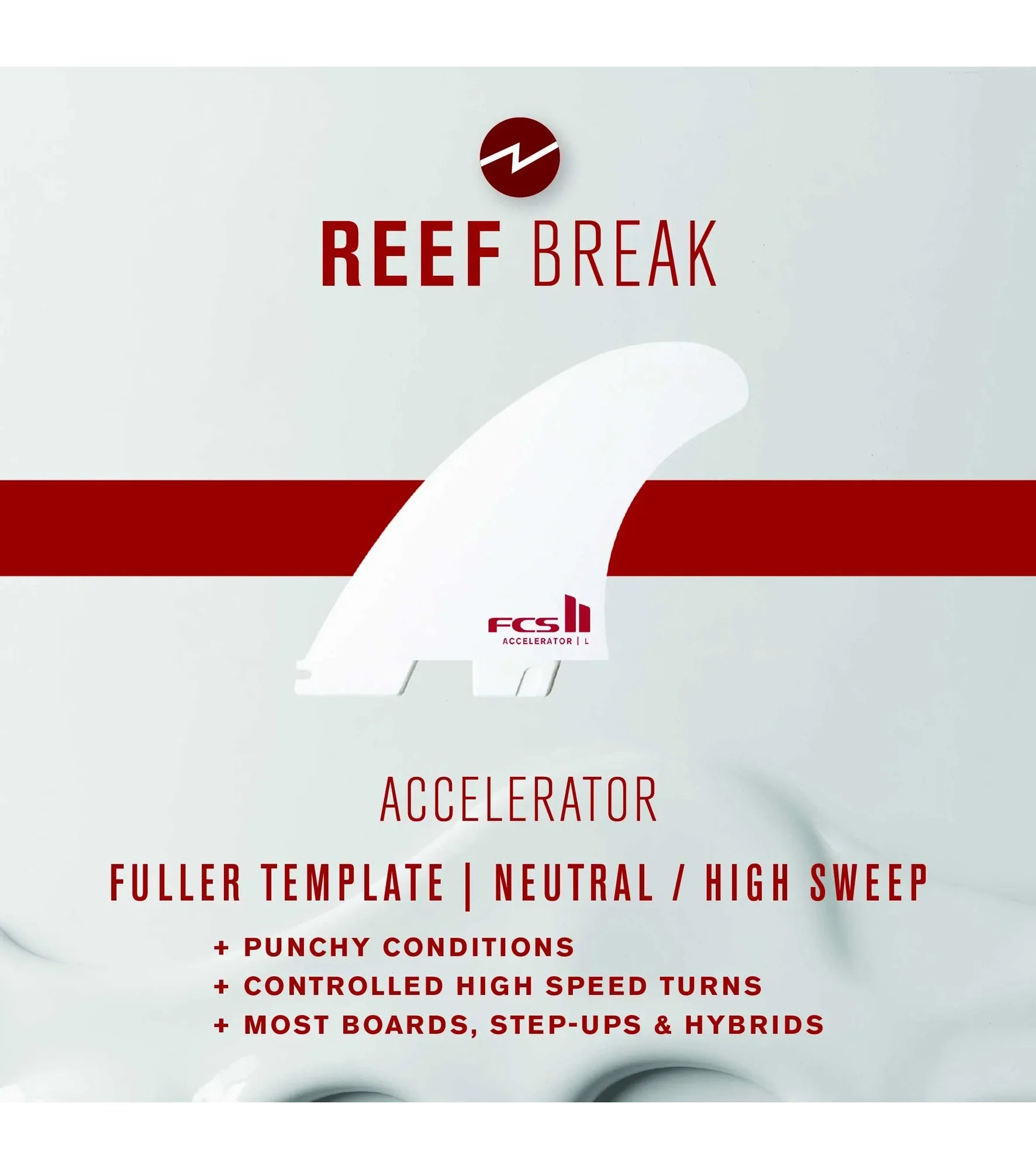 FCS II Accelerator Performance Core Thruster Fins - White Edition