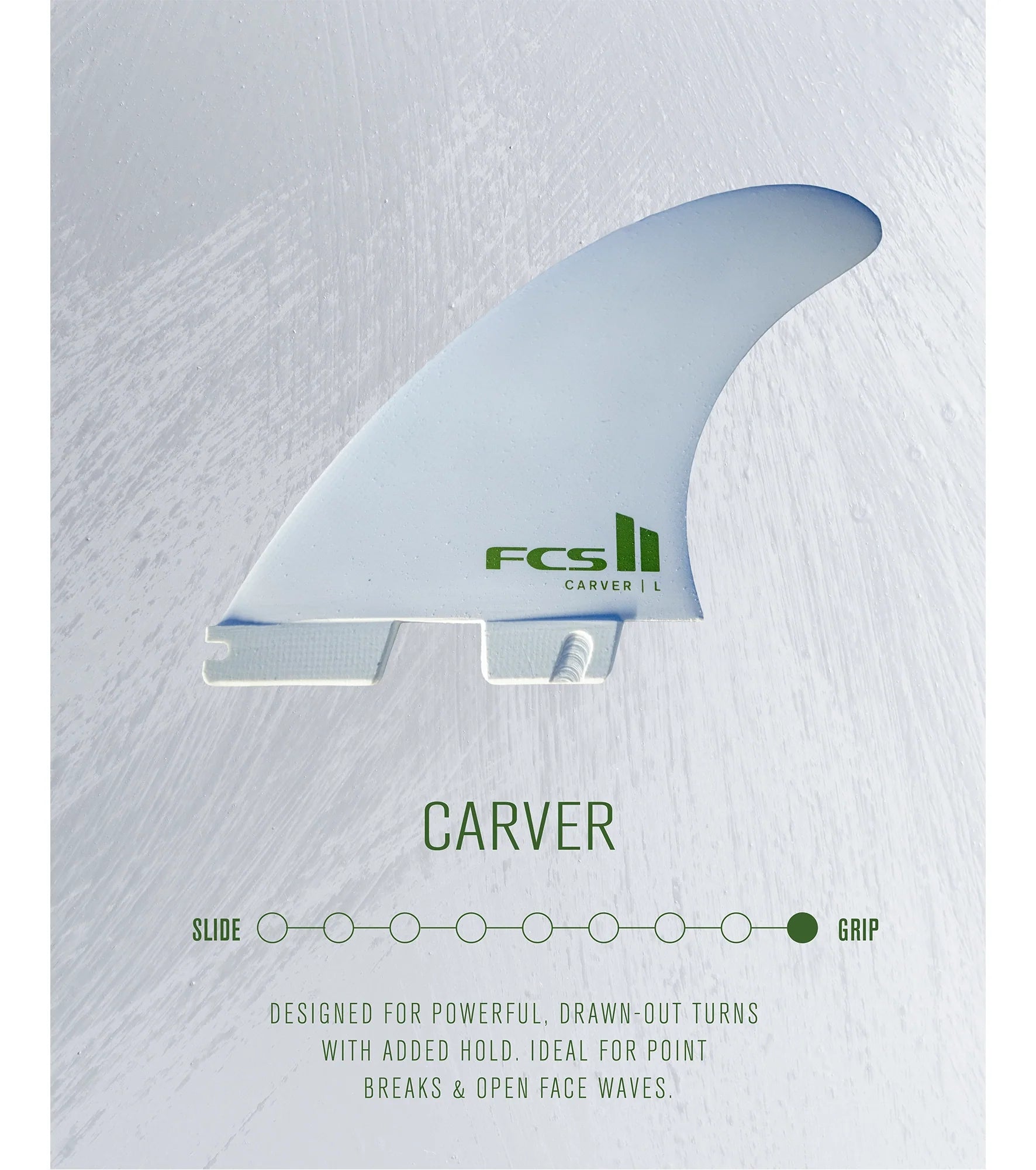 FCS II Carver Performance Core Thruster Fins - White Edition