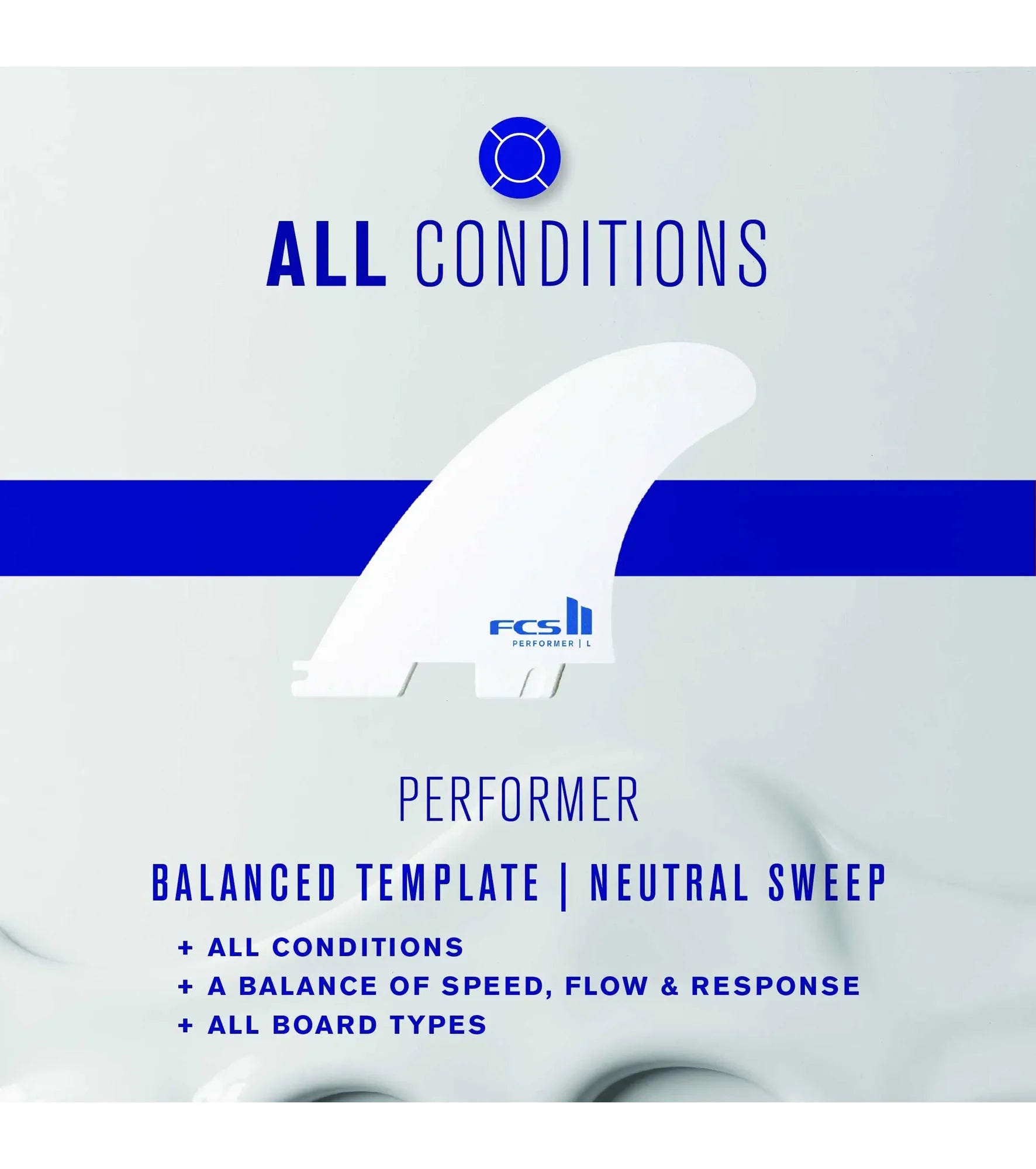 FCS II Carver Performance Core Thruster Fins - White Edition