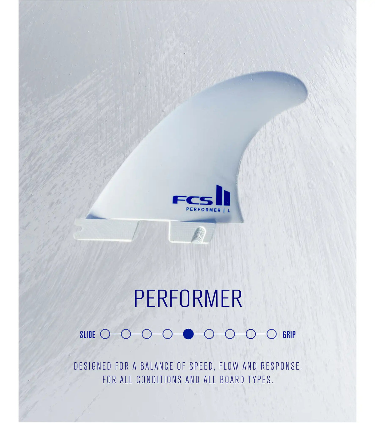 FCS II Performer Performance Core Thruster Fins - White Edition